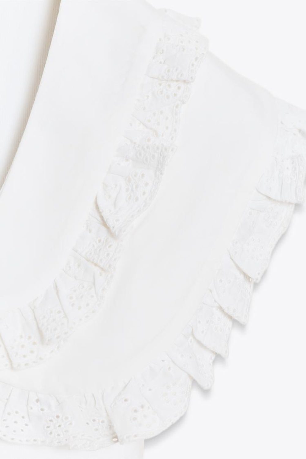 ZARA ФУТБОЛКА С ВОРОТНИКОМ-СТОЙКОЙ, БЕЛЫЙ