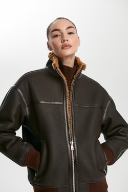 Дубленка бомбер