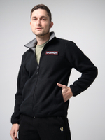 Толстовка худи флисовая на молнии зипка зип провинция черный черная