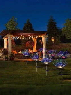 Уличный светильник на солнечной батарее Одуванчик радужный, комплект 2 шт.