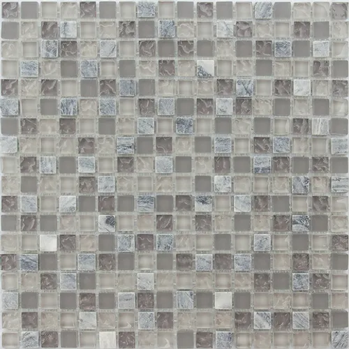 Мозаика из стекла камня металла Sitka 15x15x8 Naturelle серый