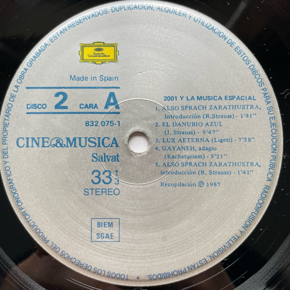Винтажная виниловая пластинка LP 2001 Y La M sica Espacial, Музыка Из Кинофильма Космическая Одисея 2001, Стэнли Кубрик (Испания 1987)