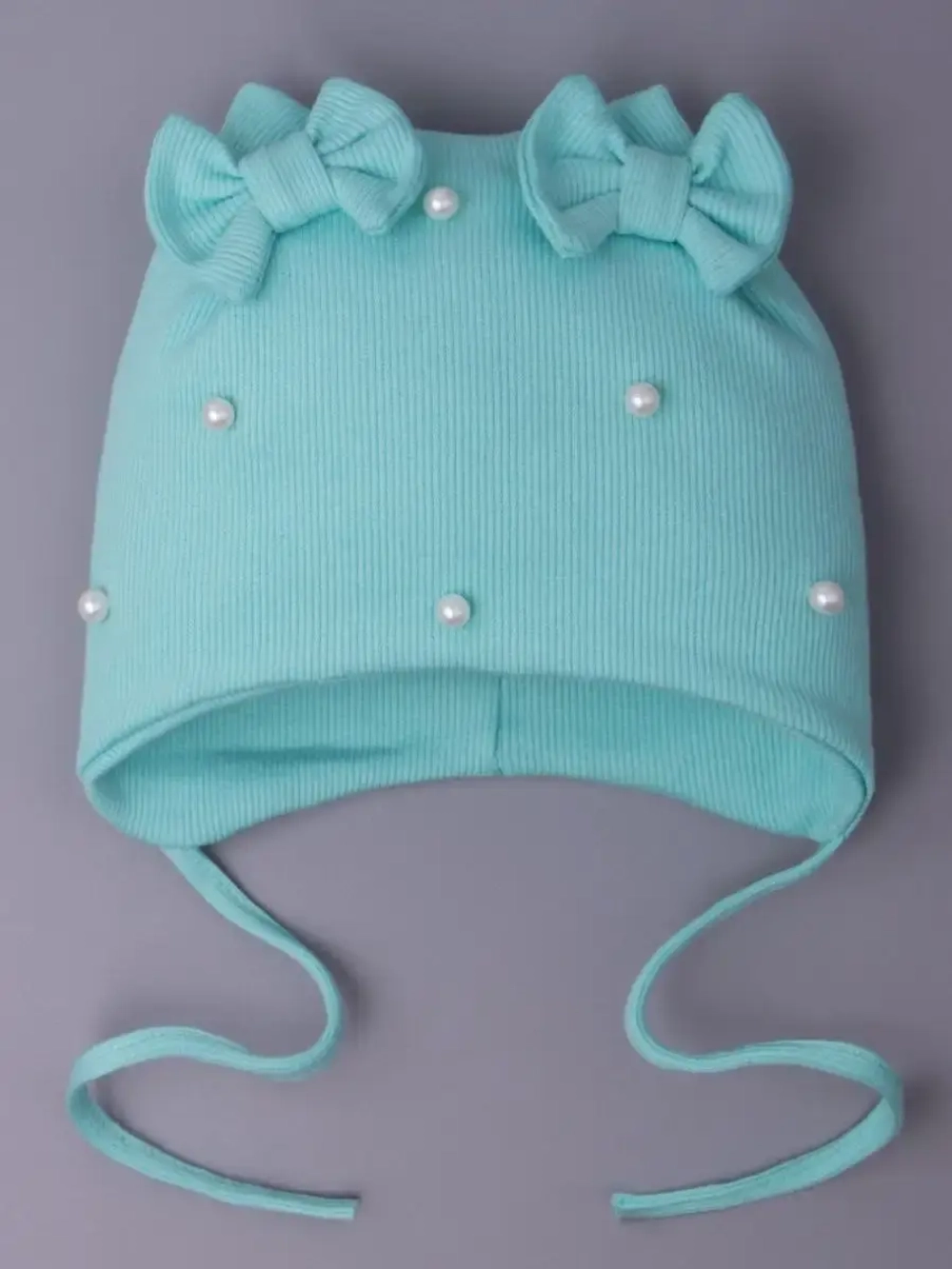 Шапка с ушками трикотажная демисезонная