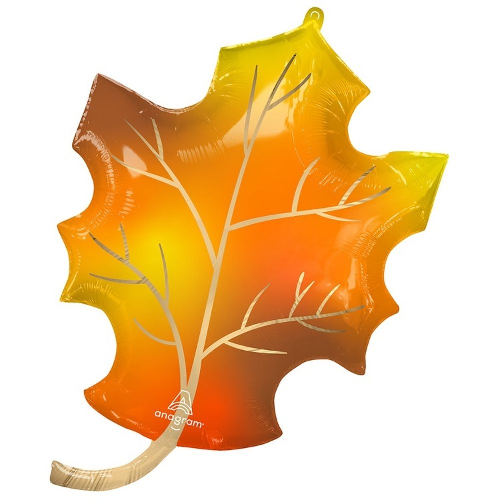 Фигура из фольги с гелием в виде дубового осеннего листа