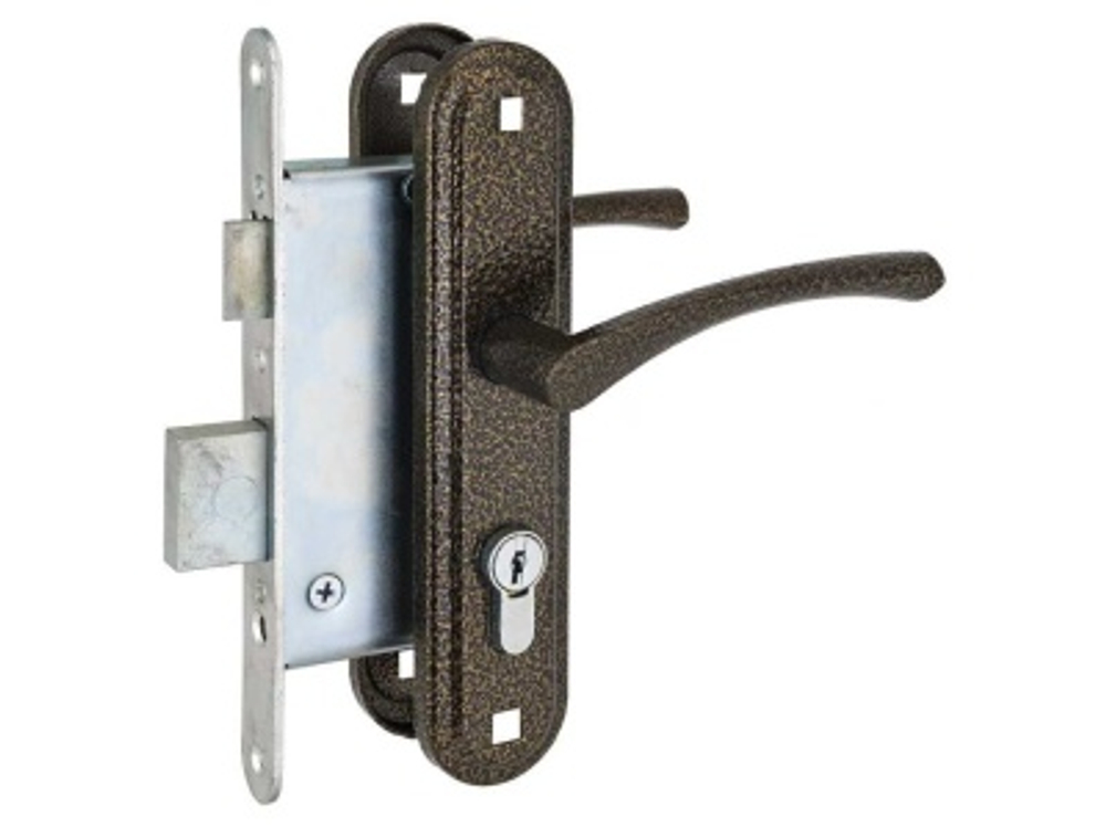 Замок врезной 3B4-3.07C Россия бронза с ручкой Стандарт (20шт/уп)