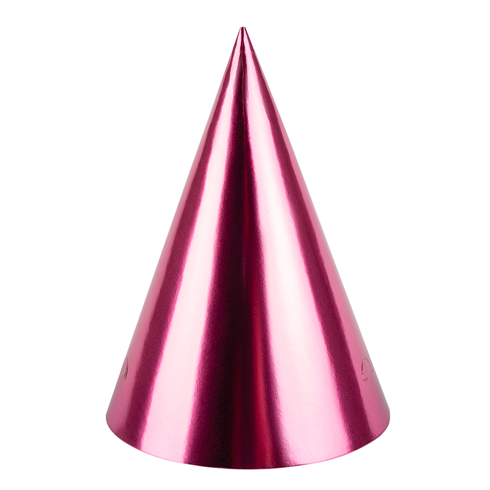 Колпаки, Розовый, Металлик, 16 см, 6 шт. в упак. ,