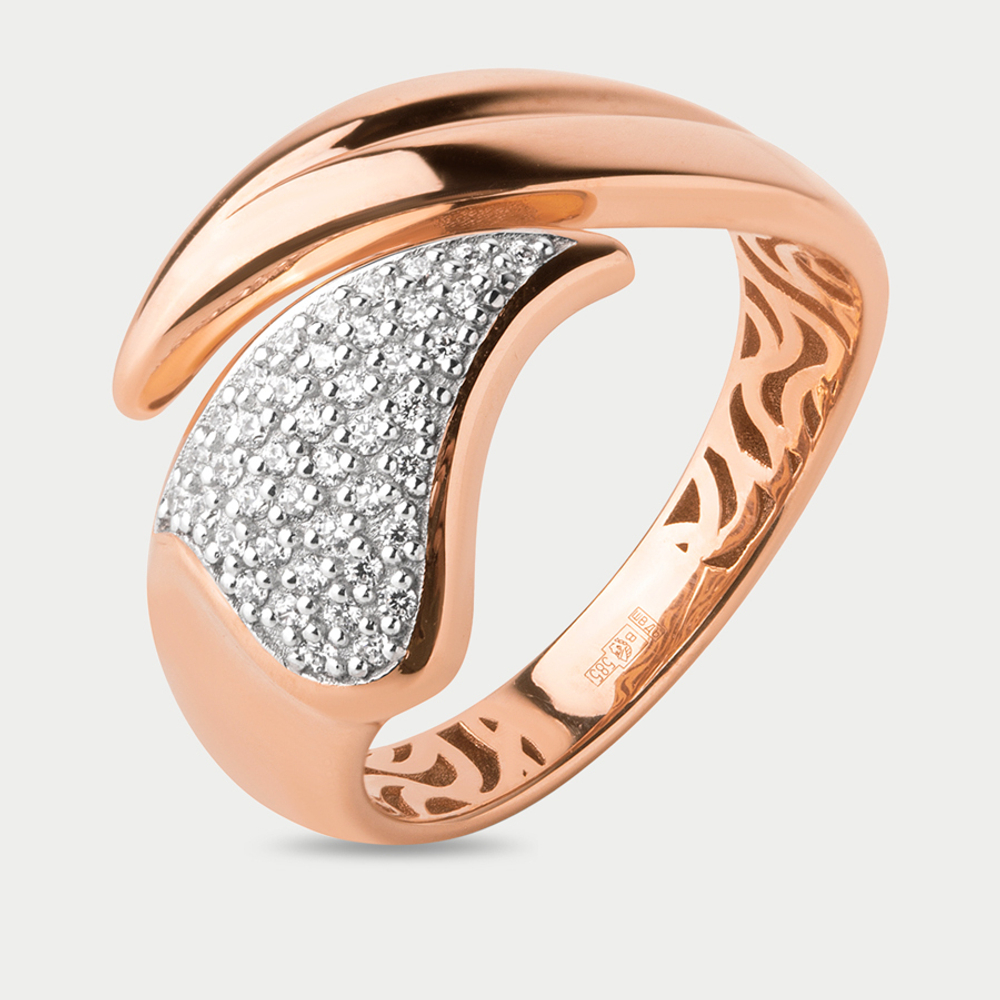 Кольцо женское из розового золота 585 пробы с фианитами (арт.902261-1102)