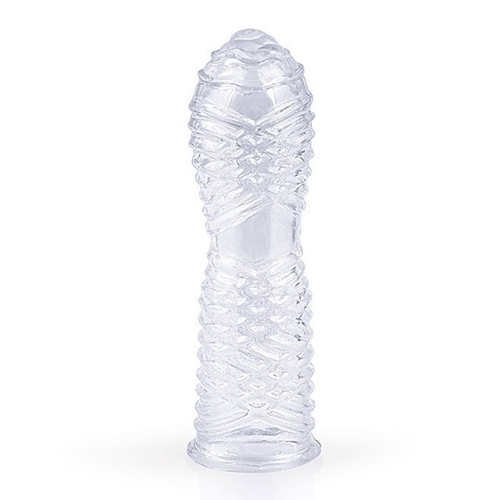 Закрытая прозрачная насадка на пенис 13см с ребрышками Bior Toys Sex Expert SEM-55200