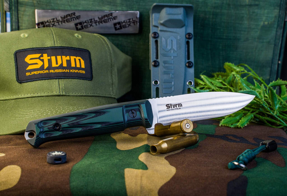 Тактический нож Sturm AUS-10Co (Cryo) Convex StoneWash G10