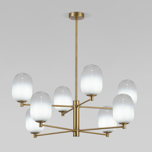 Потолочный светильник со стеклянными плафонами 60161/8 латунь