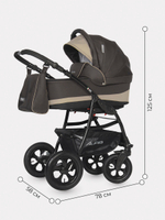 Коляска  ALFA (2 в 1) (RIKO BASIC) 09 коричневый-бежевый