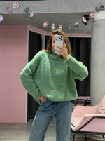 Свитер с горлом Candy зеленый