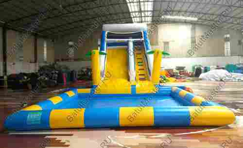 Надувной водный батут с бассейном «Пляжный оазис», 13*4,5*6 м