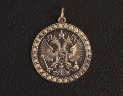 Крупный мужской кулон патриотический символ державы Двуглавый Орёл из бронзы отечественного производства RH00713