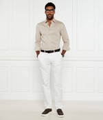 Льняная рубашка H-HANK-kent-C1-214 BOSS BLACK - бежевый(50490234)