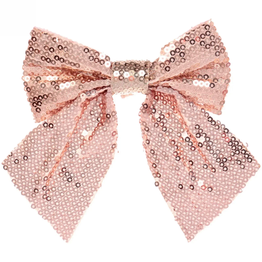 Бант на ёлку «Блеск» 12*14 см (набор 2 шт), Розовое золото