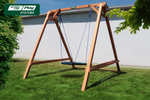 Качели деревянные (высокая) + гнездо OVAL