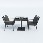 Стол обеденный Ideal Patio КАНА алюминий, стекло 80x80 см (1 ножка)