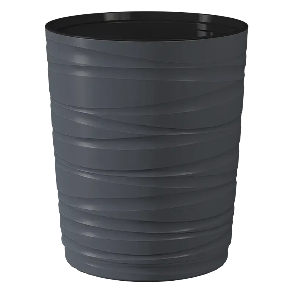 Кашпо для цветов пластиковое 15л d-30 см «Модерн Медиум» Антрацит
