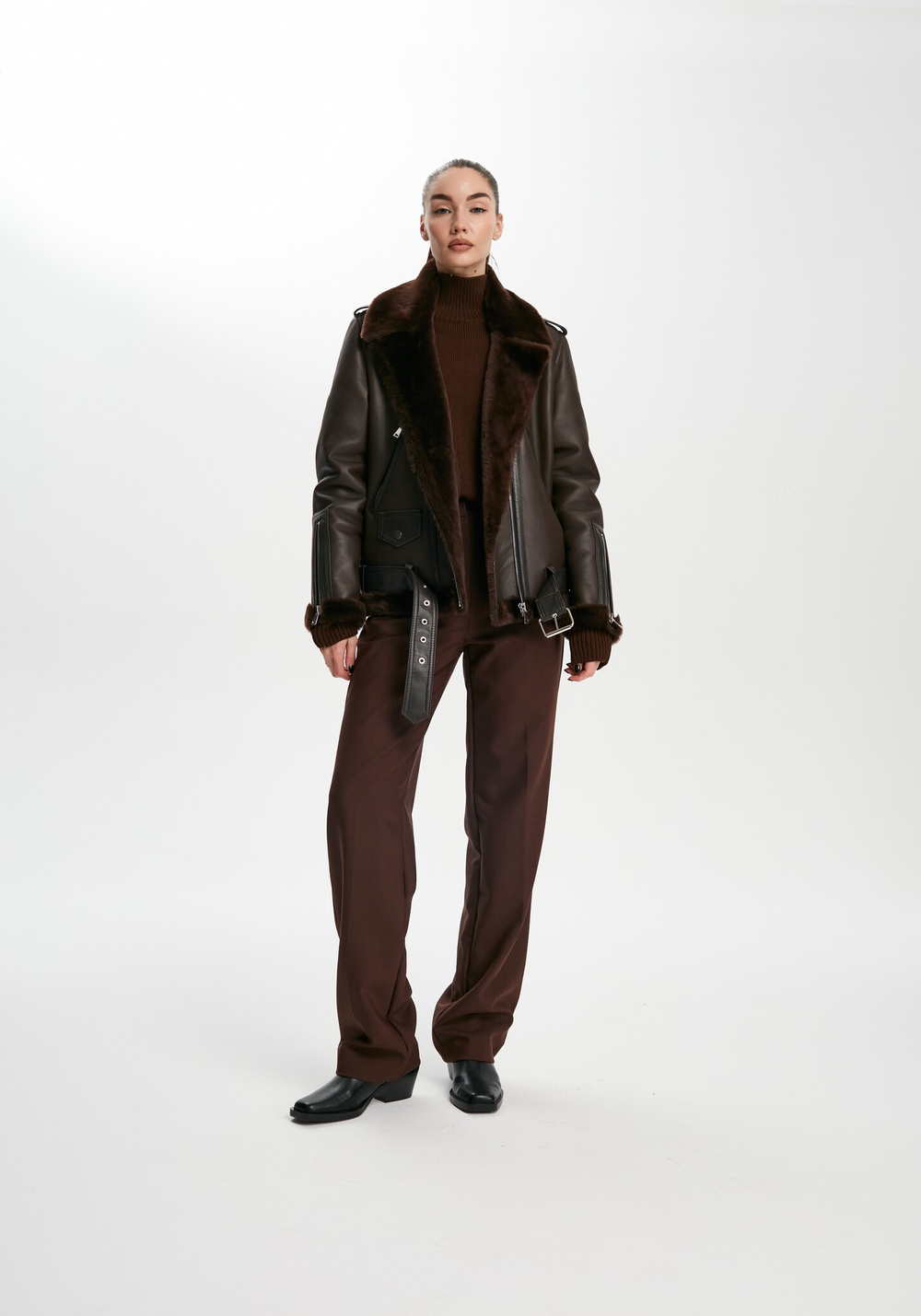 Дубленка шоколадная