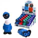 Точилка пластиковая с ластиком Alingar "Астронавты", 2 отверстия, контейнер, ассорти, картонная упаковка