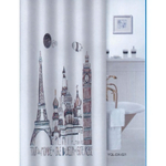 Штора для ванной комнаты Фотопринт 180*200 "ПАРИЖ" с кольцами DX-021