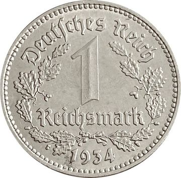 1 рейхсмарка 1934 Германия (Третий рейх) "F"