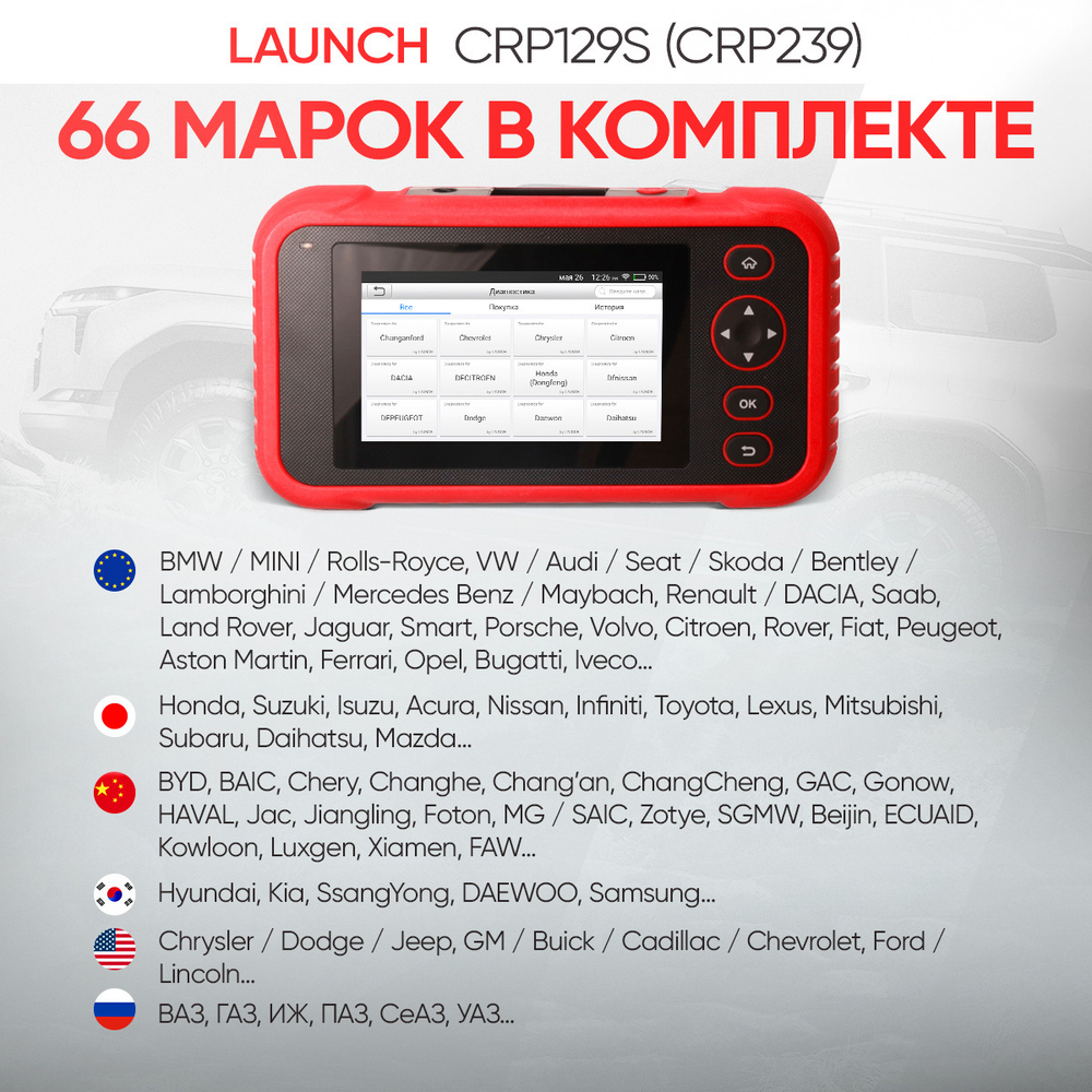 Портативный автосканер Launch Creader CRP129S (CRP239) LNC-261