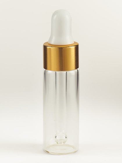 Прозрачный стеклянный флакон с пипеткой 5 мл. Пробник