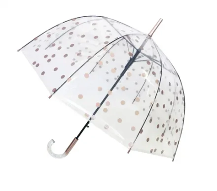 Smati Прозрачный зонт в золотой горошек с длинным куполом