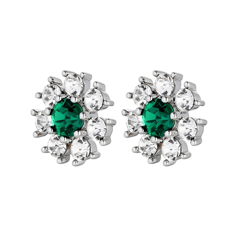 Серьги Dyrberg Kern AUDE SS EMERALD GREEN / CRYSTAL 430042