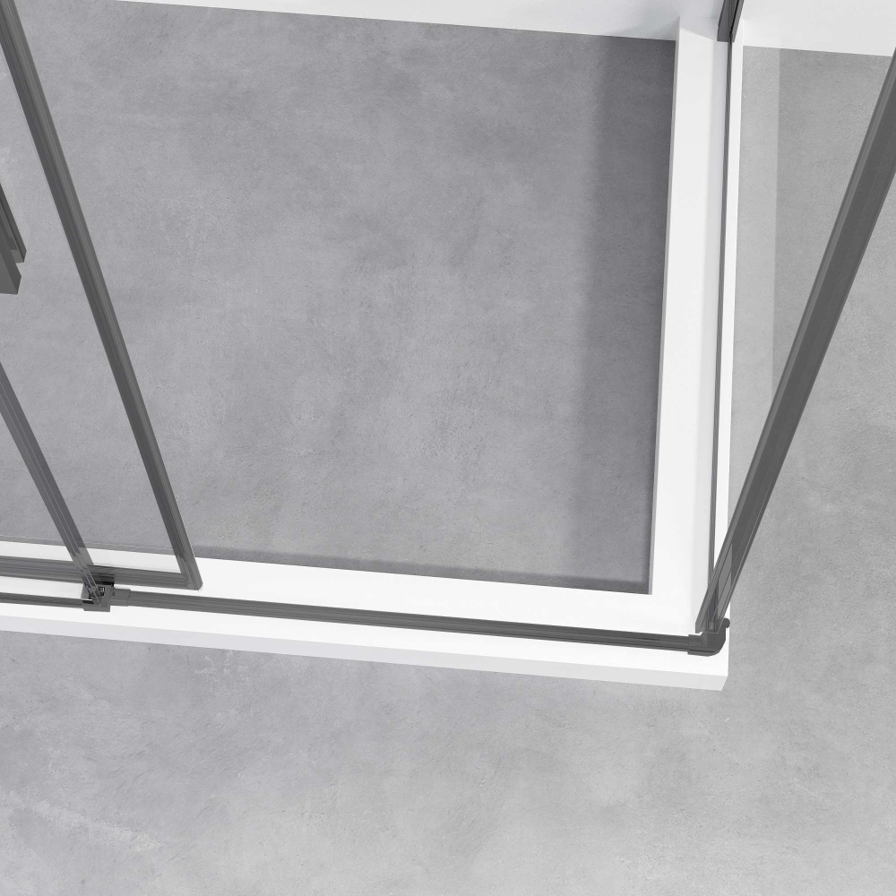 Душевой уголок Slim-N VSS-4SN8010CLGM, 1000*800, вороненая сталь, стекло прозрачное