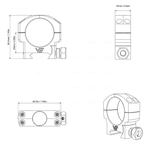 Кольца VECTOR Mark Low на базу Picatinny, ø30 мм (4 винта), BH=8 мм