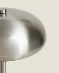 ZARA HOME МАЛЕНЬКАЯ МОНОХРОМНАЯ НАСТОЛЬНАЯ ЛАМПА, СЕРЕБРО