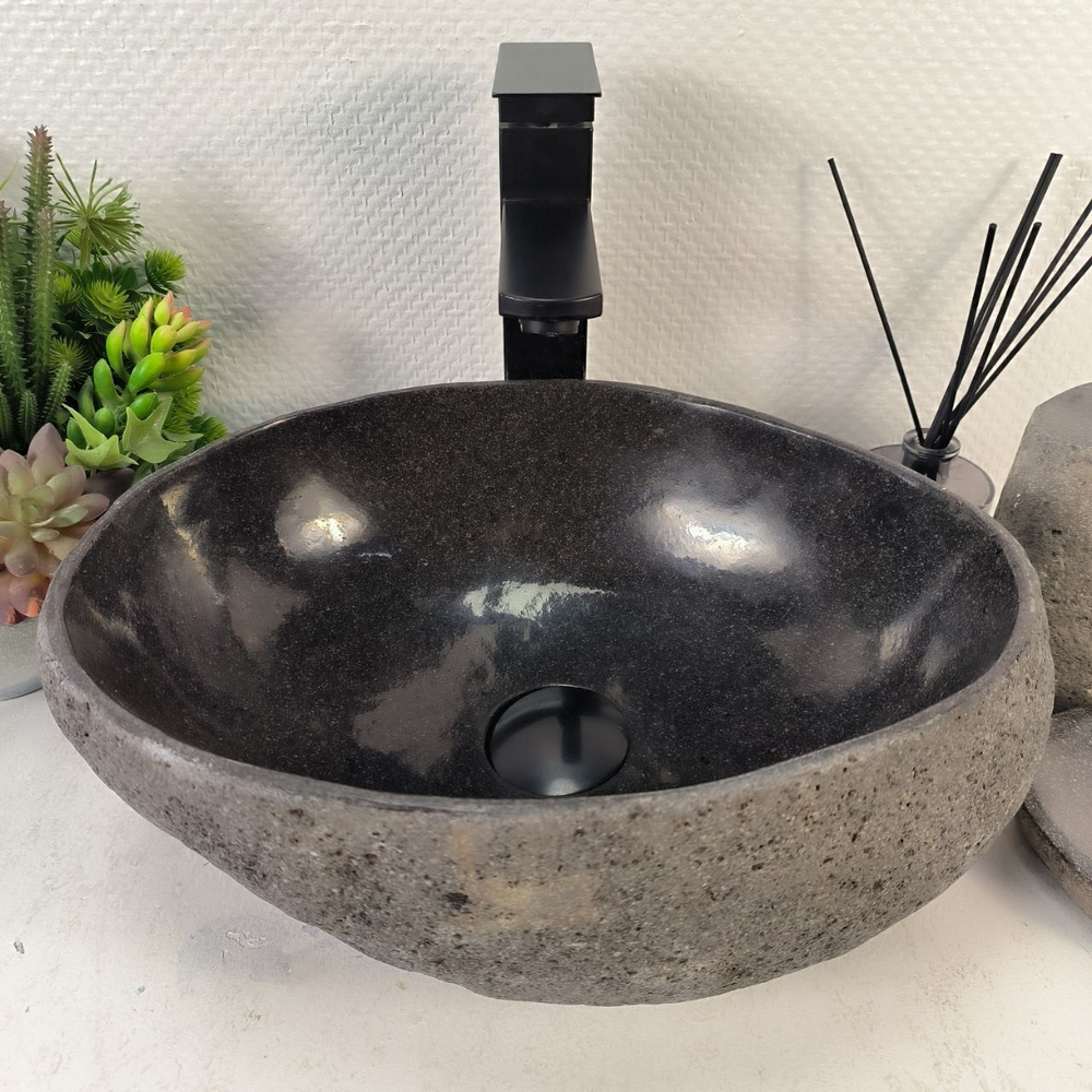 Каменная раковина из речного камня RS-05289 (38*29*15) 0860 из натурального камня