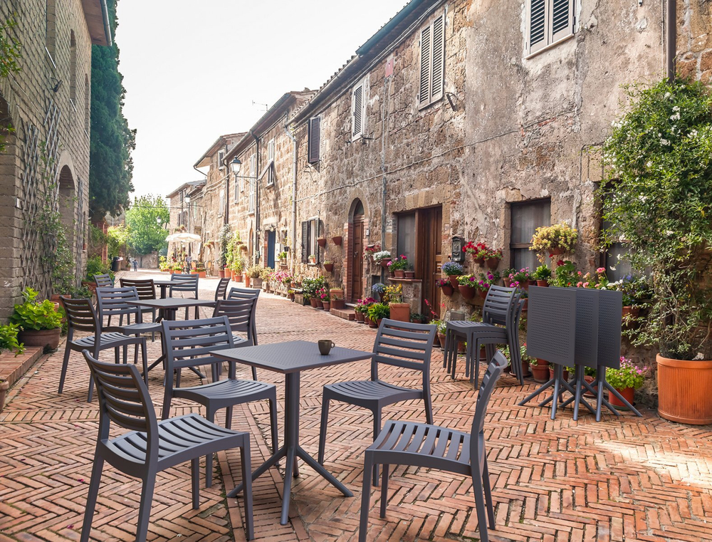 Стол пластиковый складной Siesta Contract Sky Folding Table 60, темно-серый