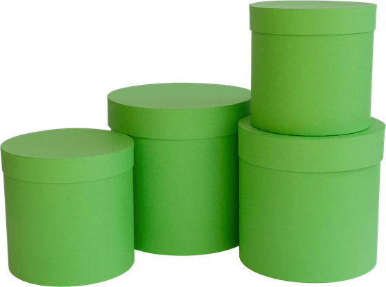 Коробки круглые набор из 4шт свежий зелёный