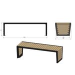 Скамья парковая PO-1509, 1509*547*451 мм., без спинки