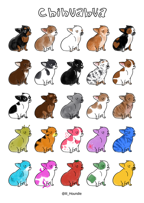 авторский стикер-пак " Чихуахуа" (chihuahua) (lil_Houndie)