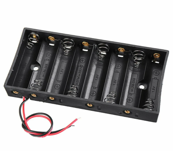 Бокс под батарейки 8 шт АА открытый
