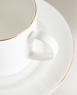 Zara Home чайная пара из костяного фарфора, цвет золотой, 16 см
