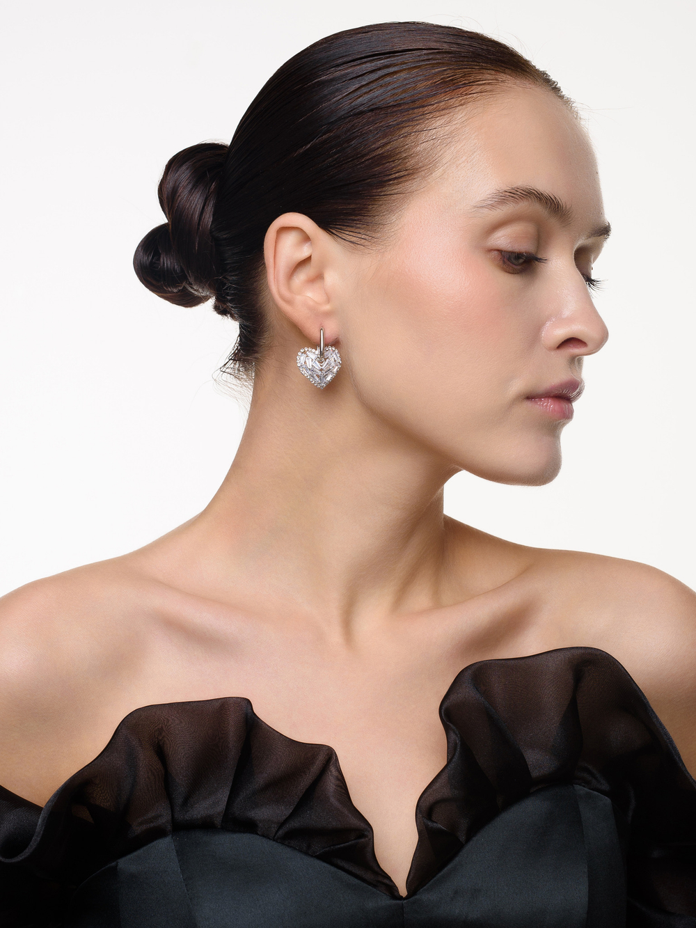 Серьги "Snow Heart Shine" Silver