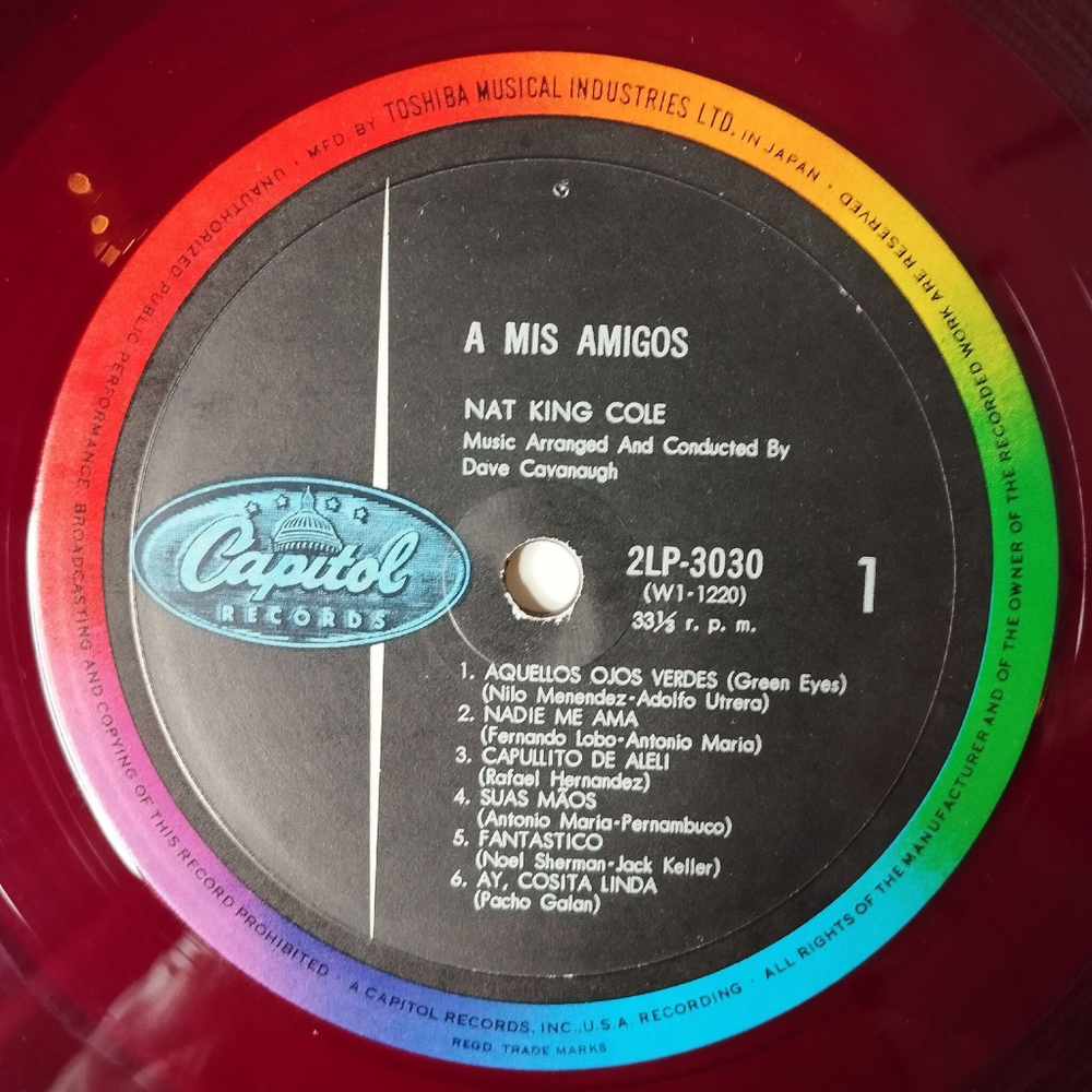 Винтажная виниловая пластинка LP Nat King Cole A Mis Amigos (Japan 1966) (No obi)