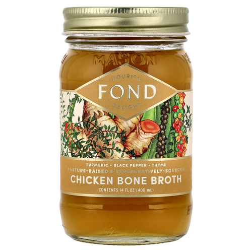 FOND Bone Broth, бульон из куриных костей, куркума и черный перец, 400 мл (14 жидк. унций)
