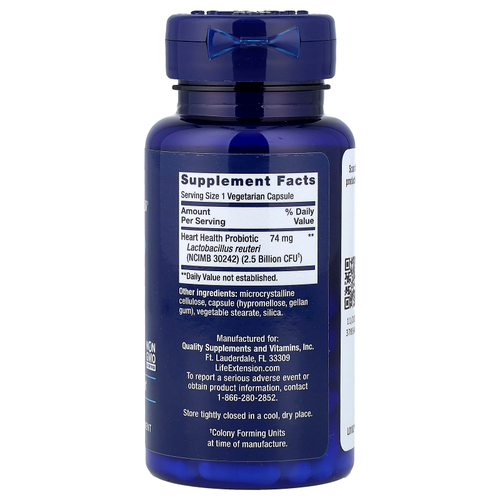 Life Extension, FLORASSIST®, пробиотик для здоровья сердца, 60 вегетарианских капсул (74 мг в 1 капсуле)