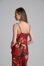 Шелковая пижама тройка с лошадьми - S размер