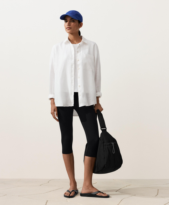 Oysho Рубашка свободного кроя из 100%-го льна, белый