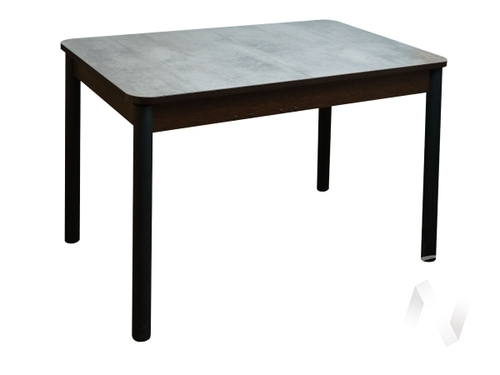 Стол раздвижной Лидер (опоры черный/пластик бетон; кромка венге)