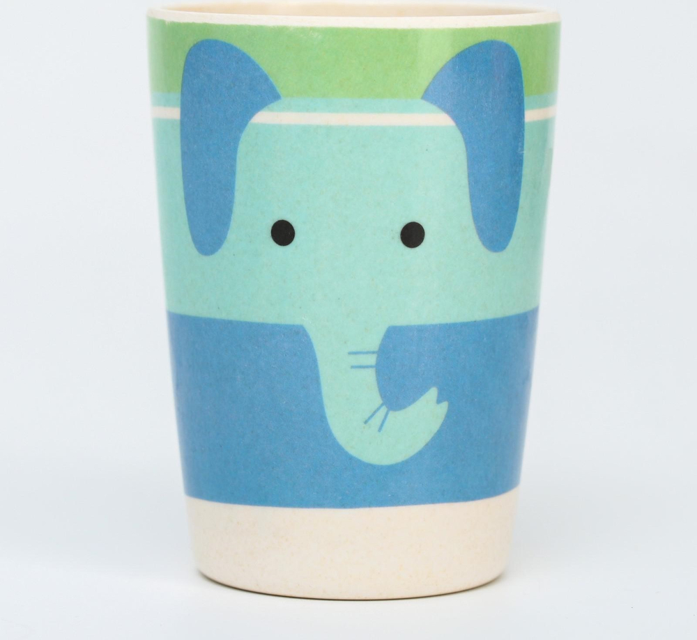 4770807 Набор бамбуковой посуды «Слоник», 5 предметов: тарелка, миска, стакан, вилка, ложка