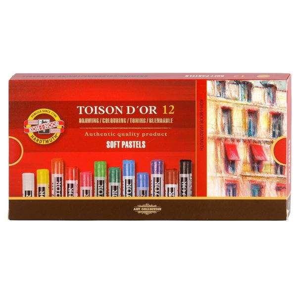 Пастель сухая художественная KOH-I-NOOR TOISON D`OR SOFT 8512, 12 цветов
